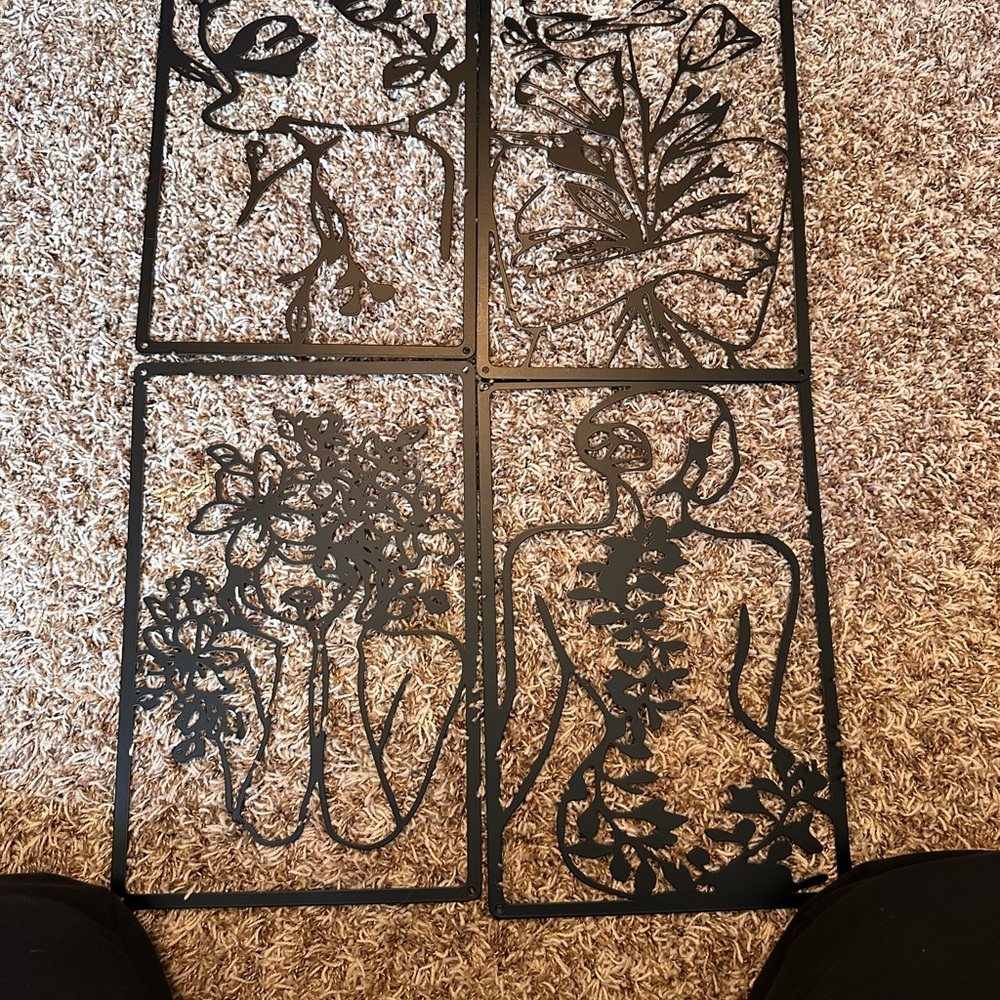 Black Metal Wall Art Set- New